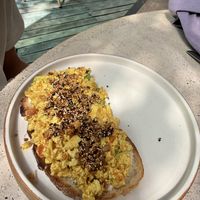 Tostada con pericos de soya   at W h o l l y in Medellin
