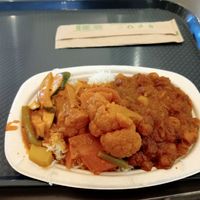 Vegetable korma, Chana masala and rice at Namaste Indian Charlestown in Charlestown