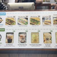 Menu   at Bánh Mì Xanh in Ho Chi Minh City