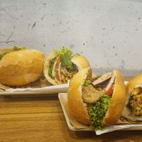 (left) Vegan Mixed, (right) Vegan Premium - Big Size at Bánh Mì Xanh in Ho Chi Minh City