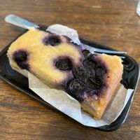 Lemon + blueberry cake vegan gf  at Coffee In the Wood in South West London