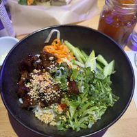 vegan duck rice bowl  at Cha Pa's Noodles and Grill in New York City
