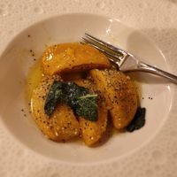 Pumpkin gnocchi (I had already eaten one 🤭) at Osteria Antico Dolo in Venice
