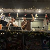 The A. Team (there are normally three in kitchen. At any one time- manager having a break during this shot)  at Bappa in Coron