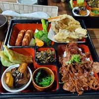 Vegan bento box at Sakimoto Japanese Bistro in Christchurch