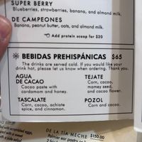 Drinks menu   at Santo Remedio in San Miguel De Allende
