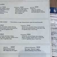 Vegan options menu  at Santo Remedio in San Miguel De Allende