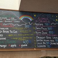 Roots drinks menu at Roots Cafe in Hakuba