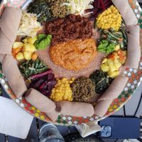 The vegan platter for two, delicious and filling!  at Erta Ale Ethiopian in St Paul