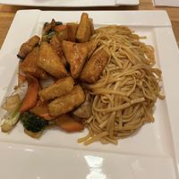 Tofu hibachi with noodles (No butter/Cook w oil)  at Maki Hibachi in Orlando