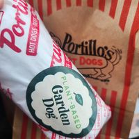 Veggie dog clearly labeled at Portillo's in Arlington