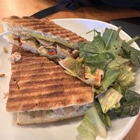 Chipotle chicken avocado sandwich and side salad  at Silver Fern in Minneapolis