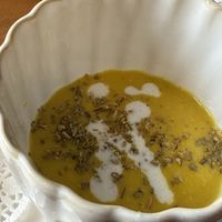 Heavenly pumpkin soup  at Kunthaville in Central Singapore