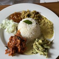 Coconut rice and everything else was delicious   at Kunthaville in Central Singapore