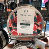 Strawberry body butter at The Body Shop in Abu Dhabi