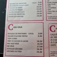 Menu coin végé at Pink Food Asia in Sierre