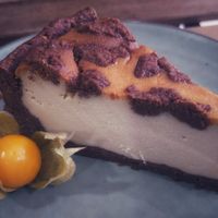 Cheese cake with chocolate at Veganaria in Ponta Do Sol