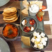 5 cheeses plate and smokes carrots at Veganaria in Ponta Do Sol