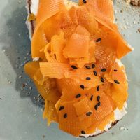 Vegan salmon   at Veganaria in Ponta Do Sol