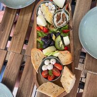 Delightful three cheese platter  at Veganaria in Ponta Do Sol
