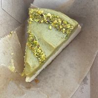 Pistachio cheesecake  at Veganaria in Ponta Do Sol