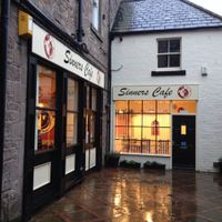 outside - open for business at Sinners Cafe in Berwick Upon Tweed