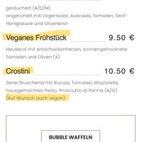 Vegan breakfast options  at Bäckerei Prindl in Vienna