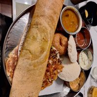 Breakfast thali at Andhra Bhavan in Dublin