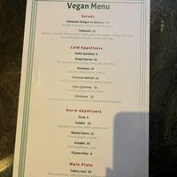 Vegan menu   at Mejana Lebanese Restaurant in Arlington