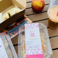 To-go food and cafe order (Lugosi wrap and juice)  at Erie Food Co-op in Erie