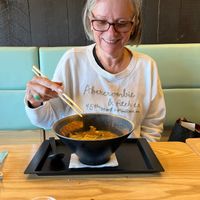 Enjoying vegan ramen at Ninja Ramen in Lancaster