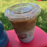 Berry cobbler latte with oat milk (seasonal)  at Reginald's Coffee in Bethel Park