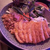 Reis mit veganem Hühnchen anstatt Nudel (B9)  at Akimy in Munich