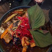 Tofu dish with basil at Akimy in Munich