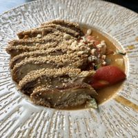 Sesame mock duck with rice  at Akimy in Munich