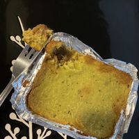 Pastel de choclo dinner.  at Carnicería Vegana Delicias del Río  in Valdivia