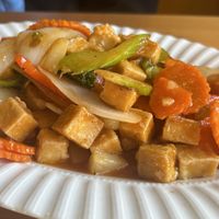 Sweet and sour tofu  at Thaidal Zone Restaurant in Powell River
