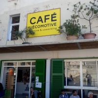 Outside of the restaurant, with a nice terrace at L' Ecomotive in Marseille