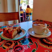 Vegan pudding, soy latte and vibe. at L' Ecomotive in Marseille