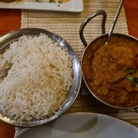 Basmati rice & vegetable curry at Sharma in St Julians