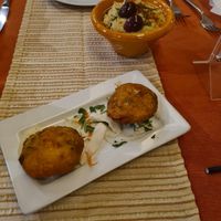 Fried bread stuffed with vegetable & hummus at Sharma in St Julians