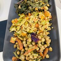 Salads - cabbage/pumpkin, cous cous/veggies, chickpea/veggies  at Piazza Martino Agricoltura e Cucina in Bologna