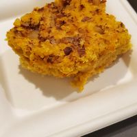 Vegan carrot + coconut cake at Piazza Martino Agricoltura e Cucina in Bologna