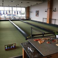 Bocce courts at Pinstripes in Edina