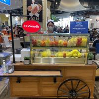 There are other vegan offerings within the same food court, such as this fruit stand.  at Vegetarian Food - Pier 21 in Nakhon Ratchasima