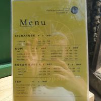 Menu at Koppan (Kopi Pantai) Sanur in Denpasar