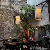 Courtyard seating  at The Hanoi Cafe in Hanoi