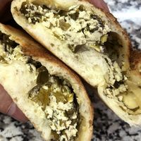 Tofu&greens vegan pirozhki (pies) at Daner Pizza in Tbilisi