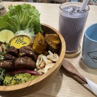 Vedic Buddha Bowl & Blueberry Muffin Smoothie   at iVegan Supershop Old Quarter Hanoi - Healthy Plant Based Cafe in Hanoi