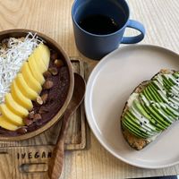 Açaí Bowl and Red Pesto Avocado Toast   at iVegan Supershop Old Quarter Hanoi - Healthy Plant Based Cafe in Hanoi